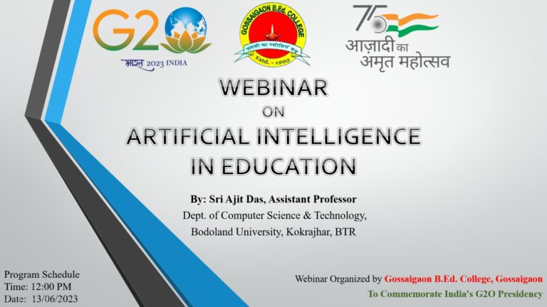 Webinar on Artificial Intelligence in Education