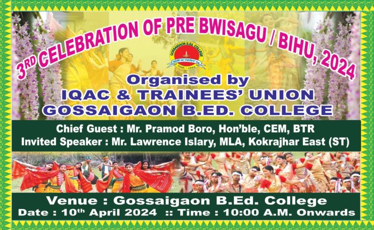 Celebration of Pre-Bwisagu/Bihu on 10/04/2024